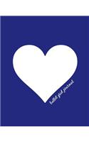 Bullet Grid Journal: Heart, Dark Blue, 150 Dot Grid Pages, 8x10, Professionally Designed