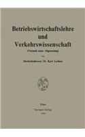 Betriebswirtschaftslehre Und Verkehrswissenschaft