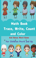 Math Book, Trace, Write, Count and Color