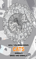 Adult Coloring Books Birds and Animals - Cats
