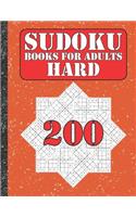 Sudoku books for adults hard: 200 Sudokus from hard with solutions for adults Gifts 4th of July Patriotic day