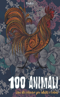 Libri da colorare per adulti e colori - Mandala - 100 Animali