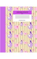 Wide Ruled Notebook Bird Composition Book: Cute Kawaii Bird Themed Lined Journal for Adults Teens Kids Students Back to School. 8" x 10" 120 Pages. Vol 14