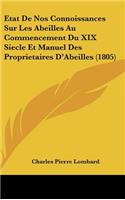 Etat De Nos Connoissances Sur Les Abeilles Au Commencement Du XIX Siecle Et Manuel Des Proprietaires D'Abeilles (1805)