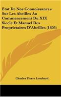 Etat De Nos Connoissances Sur Les Abeilles Au Commencement Du XIX Siecle Et Manuel Des Proprietaires D'Abeilles (1805)