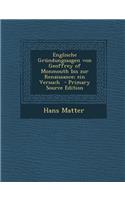 Englische Grundungssagen Von Geoffrey of Monmouth Bis Zur Renaissance; Ein Versuch