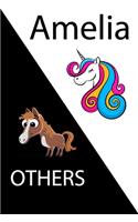 Amelia VS OTHERS ( unicorn ): Personal Name unicorn notebook - Cute Notebook for Girls With Unicorn, Thoughtful Cool Present for Amelia ( Amelia notebook): Unicorn Personalized N