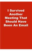 I Survived Another Meeting That Should Have Been An Email: Lined Journal