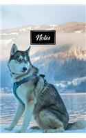 Siberian Husky Huskies Dog Pup Puppy Doggie Notebook Bullet Journal Diary Composition Book Notepad - Blue Eyes: Cute Animal Pet Owner Composition Book with 100 Dotted Dot Grid Paper Pages in 6" x 9" Inch