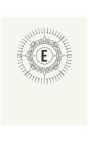 E: 110 Dot-Grid Pages - Monogram Journal and Notebook with a Light Background and Classic Line Design - Personalized Initial Letter Journal - Monograme