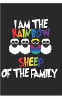 I'm the Rainbow Sheep in the Family: Lustiger schwuler Stolz lesbisches Regenbogen schaf Notizbuch liniert DIN A5 - 120 Seiten für Notizen, Zeichnungen, Formeln - Organizer Schreibheft 