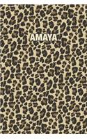 Amaya: Personalized Notebook - Leopard Print (Animal Pattern). Blank College Ruled (Lined) Journal for Notes, Journaling, Diary Writing. Wildlife Theme Des
