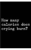 How Many Calories Does Crying Burn?: 6x9 Lined Composition Notebook Funny Sarcastic Gift