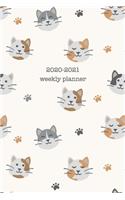 2020-2021 Weekly Planner: Weekly + Monthly View - Cute Cat Print - 6x9 in - 2020 Calendar Organizer with Bonus Dotted Grid Pages + Inspirational Quotes + To-Do Lists(5 Cat Lovers)