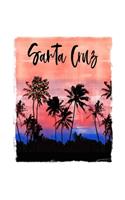 Santa Cruz: California Christmas Notebook With Lined Wide Ruled Paper For Taking Notes. Stylish Tropical Travel Journal Diary 6 x 9 Inch Soft Cover. For Home, W