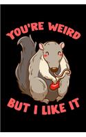 You're Weird But I Like It: Adorable You're Weird But I Like It Cute Anteater Animal Blank Composition Notebook for Journaling & Writing (120 Lined Pages, 6" x 9")