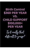 Birth Control $360 Per Year VS. Child Support $100,000+ Per Year