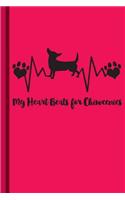 My Heart Beats for Chiweenies: Chiweenie Thank You Gift, Funny Cute Notebook, Lined Journal, Special Workbook for Students