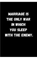 Marriage Is the Only War in Which You Sleep with the Enemy.