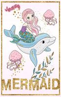 Jesse Mermaid: Wide Ruled Composition Book Diary Lined Journal