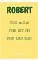 Robert the Man the Myth the Legend Notebook: Personalized Name Notebook / Journal (6''x9'')