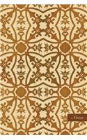 Notes: 6"x9" Unruled Blank Notebook - Curve Cross Botanic Garden Plant Leaf - Retro Brown Worn Out Vintage Seamless Pattern Cover. Matte Softcover And Crea