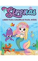 Libro de colorear de sirena para niños de 4 a 8 años