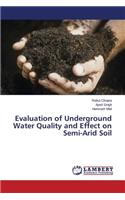 Evaluation of Underground Water Quality and Effect on Semi-Arid Soil