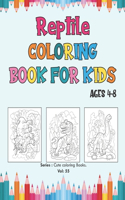 Reptile Coloring Book for Kids Ages 4-8