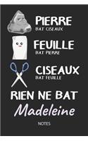 Rien ne bat Madeleine - Notes: Noms Personnalisé Carnet de notes / Journal pour les filles et les femmes. Kawaii Pierre Feuille Ciseaux jeu de mots. Fournitures scolaires, premier