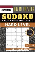Sudoku Hard: 300 SUDOKU hard to extreme difficulty with answers Brain Puzzles Books for Expert and Activities Book for adults (hard sudoku puzzle books Vol.58)(58 Hard Sudoku Puzzle Books)