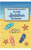 Dieses Notizbuch gehört der coolsten Bestatterin des Sommers: blanko A5 Notizbuch liniert mit über 100 Seiten Geschenkidee - Strand und Sommer Softcover