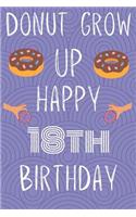 Donut Grow Up Happy 18th Birthday
