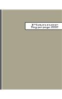 Day per page planner 2020: The large minimalism style professional page per day personal agenda diary for all your organisational needs - Light sage green colour cover art des