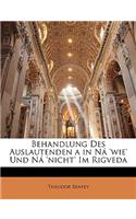 Behandlung Des Auslautenden a in N 'Wie' Und N 'Nicht' Im Rigveda, Neunundzwanzigster Band