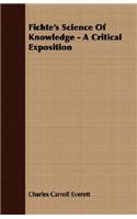 Fichte's Science of Knowledge - A Critical Exposition