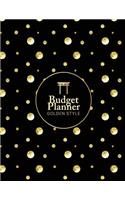 Budget Planner Golden Style: Golden Dot Charming Design: Extra Large Budget Planner Size for Seniors (8.5x11 Inches) 24 Months Tracker