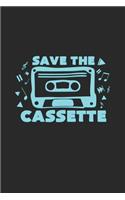 Save the cassette: 6x9 Cassette-Tape - lined - ruled paper - notebook - notes