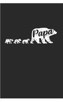 Papa Bear Notebook: Graph Paper Dairy Journal 6x9 inches with 120 Lined Pages For Dad Of Triplets
