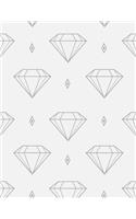Geometric Notebook: Diamond College Notebook Simple Journal Book Lined Ruled Page For Adult Women Men Great For Writing Basic Diary Note Pad Composition Book Journal (L(19 Geometric Notebook)