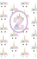 Unicorn Monogram Journal - Letter Z
