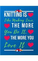 Knitting Is Like Making Love, the More You Do It the More You Love It