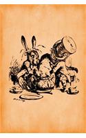 Alice in Wonderland Vintage Bullet Dot Grid Journal - Mad Hatter's Tea Party (Orange)