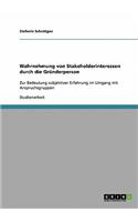 Wahrnehmung von Stakeholderinteressen durch die Gründerperson