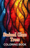 Stained Glass Trees Coloring Book