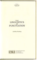 The Linguistics of Punctuation