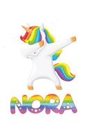 Nora: Nora Journal Notebook Dabbing Unicorn Rainbow