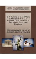 G. T. Rummel Et Al. V. William E. Musgrave Et Al. U.S. Supreme Court Transcript of Record with Supporting Pleadings