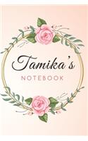 TAMIKA'S Customized Floral Notebook / Journal 6x9 Ruled Lined 120 Pages School Degree Student Graduation university