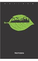 Industrie-Skyline in einem Blatt Notizbuch